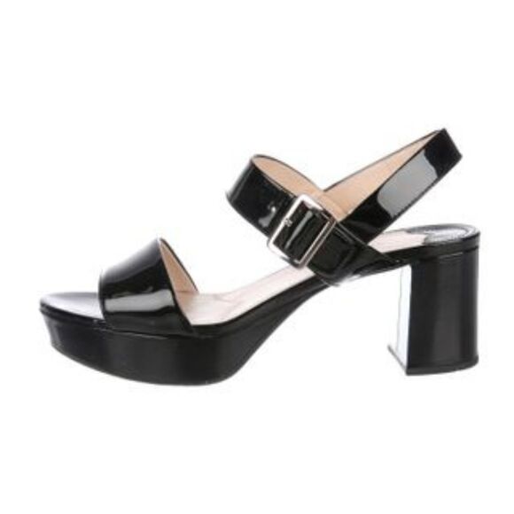 Prada Vintage Black Platform Strap Heels - Picture 1 of 12